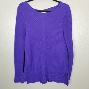 Dana Buchman Purple Chunky Knit Sweater L
